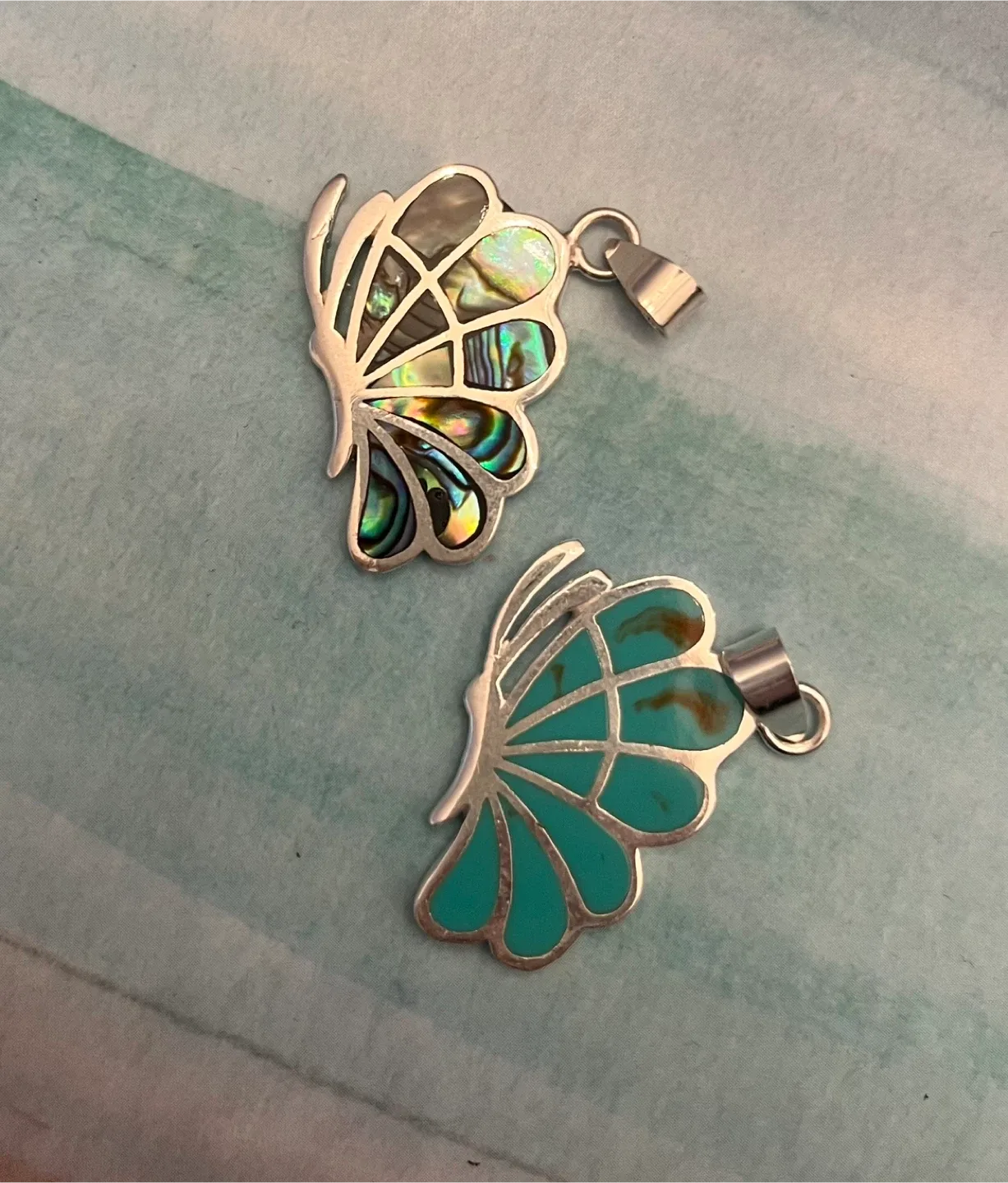 Butterfly Pendants - turquoise & abalone (priced per item) image indicator(2)