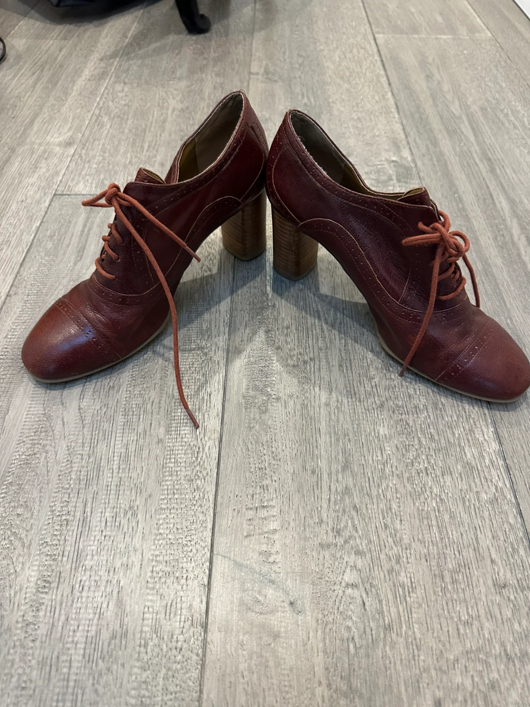 Nine West Burgundy Leather Heeled Oxfords, Size 7.5M - photo 5