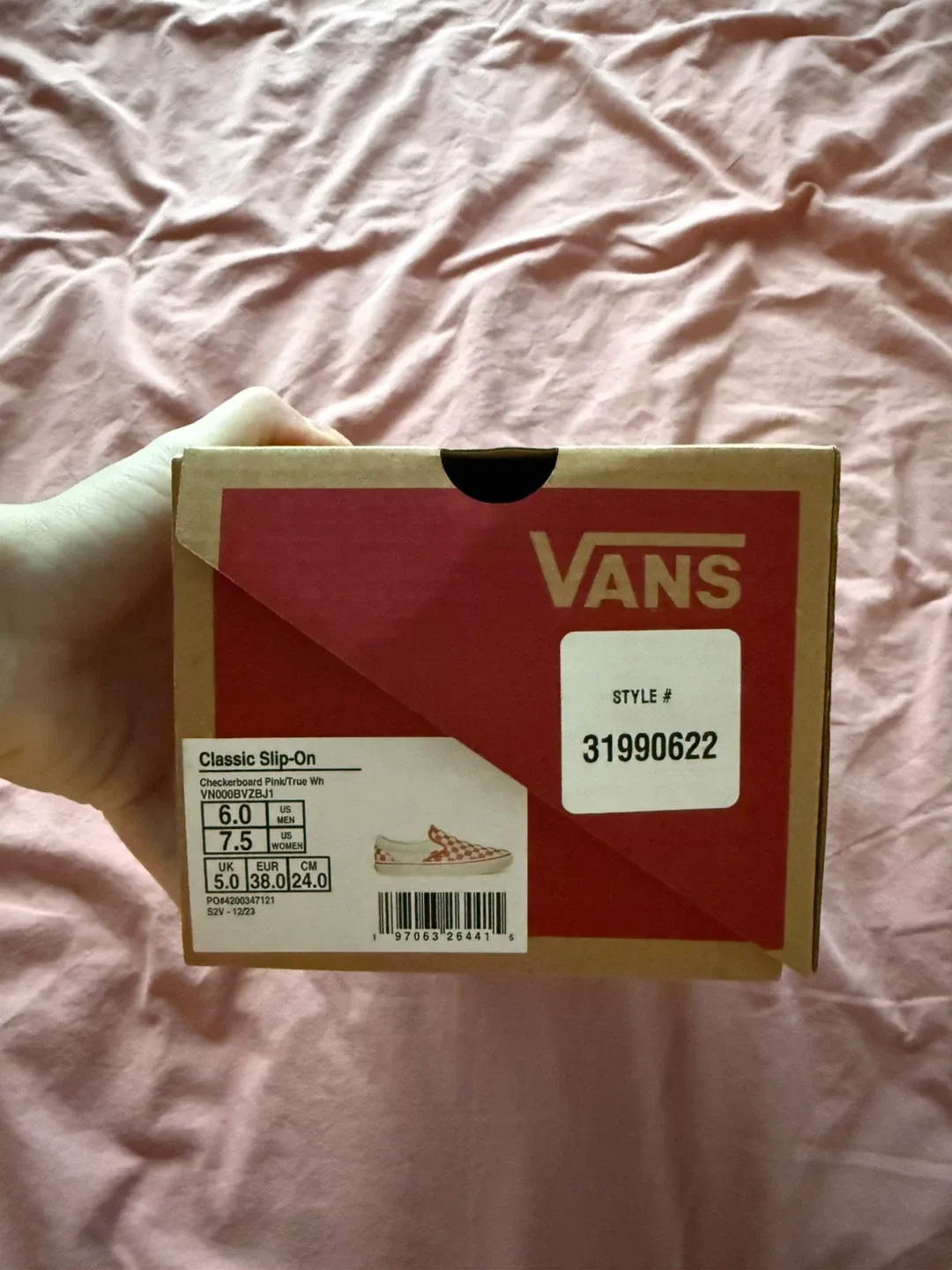 Vans Classic Slip-On Checkerboard Pink/White - US 6 image indicator(5)
