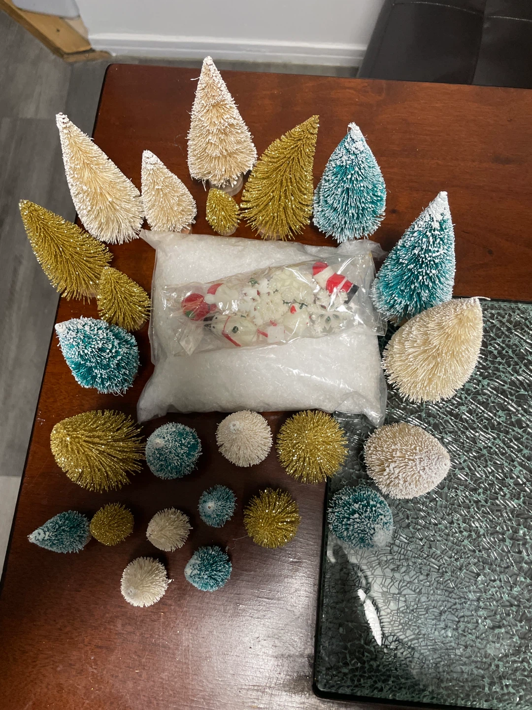Christmas Village Miniature Trees & Snow