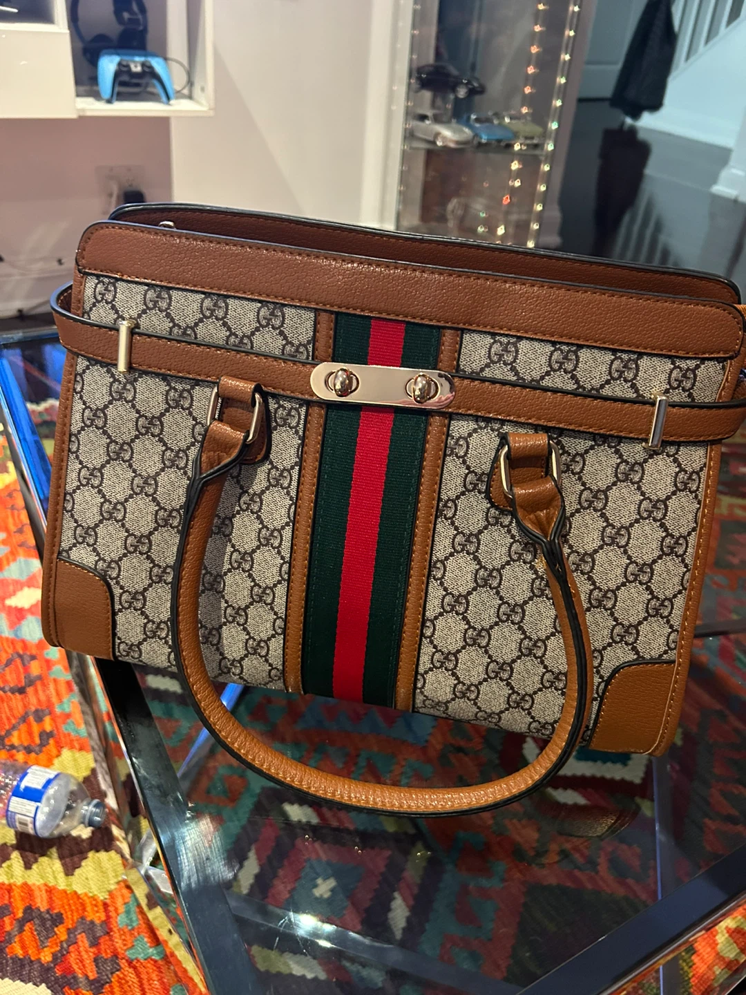 Gucci Inspired Brown Handbag