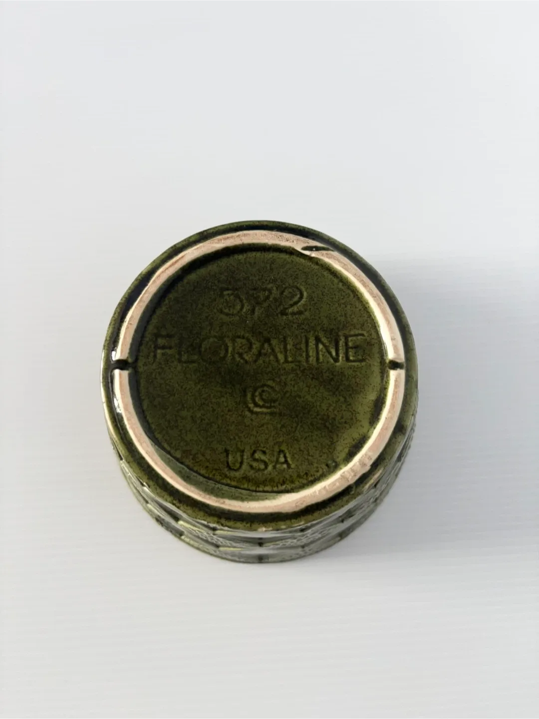 Vintage mcm Floraline 572 Green Planter McCoy Pottery USA image indicator(4)