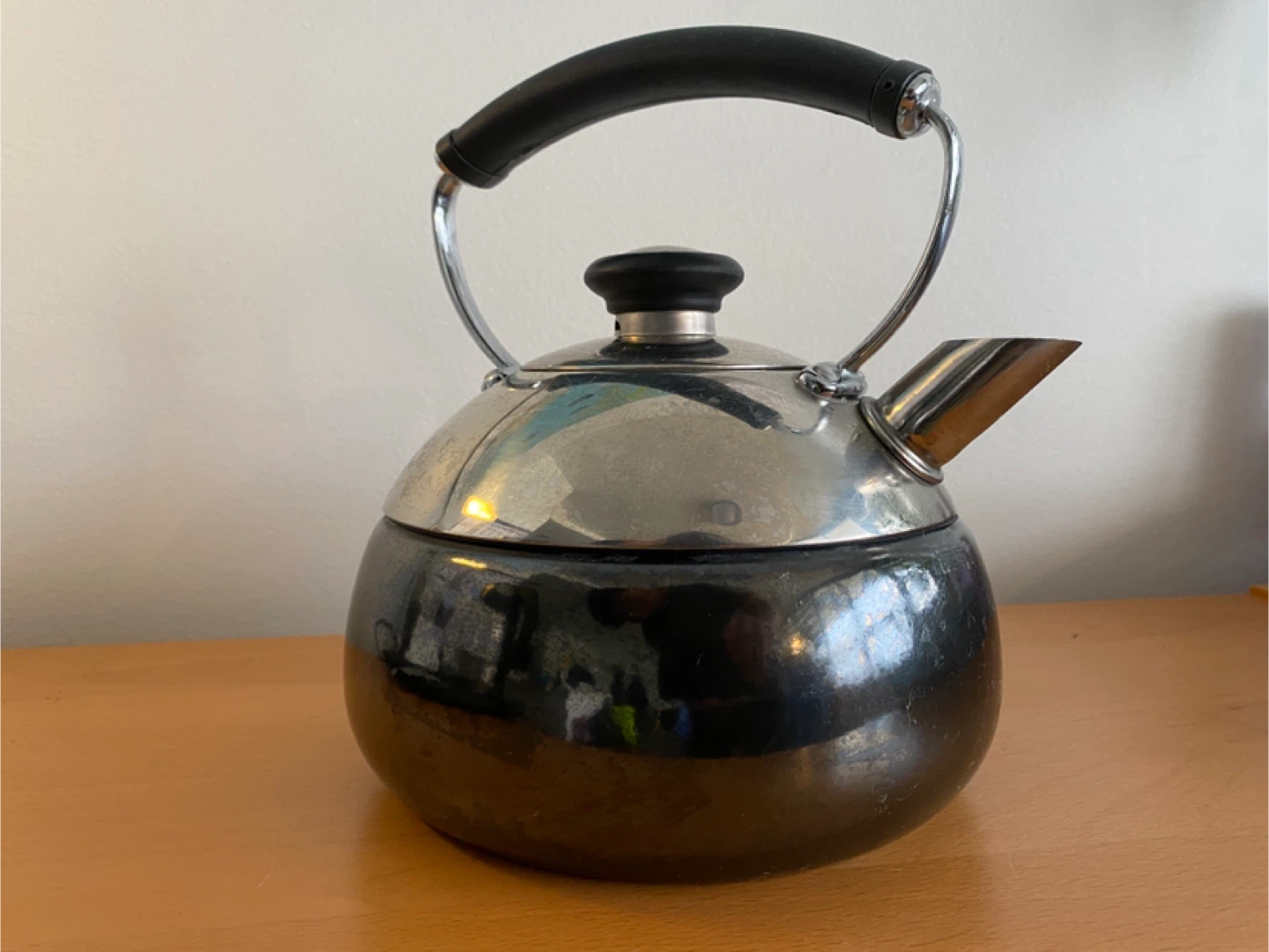 Stainless Steel & Black Kettle