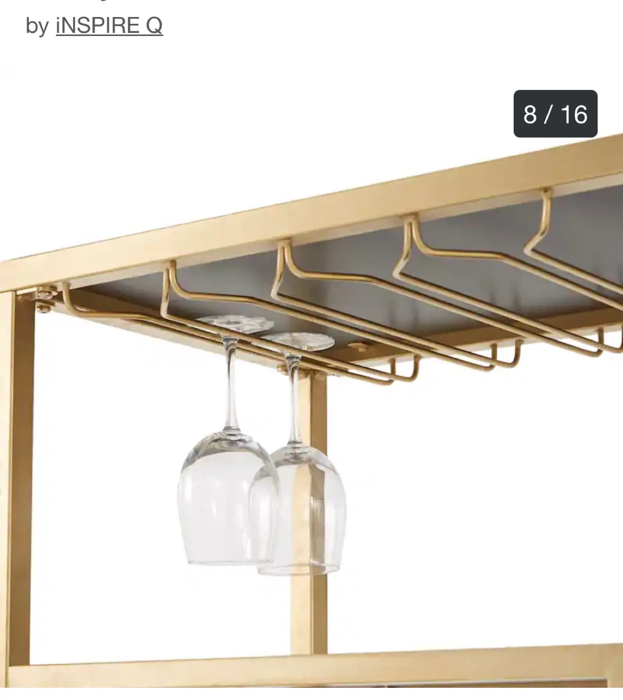 Bar Cart - White, metal, multilevel cart with wheels - photo 5