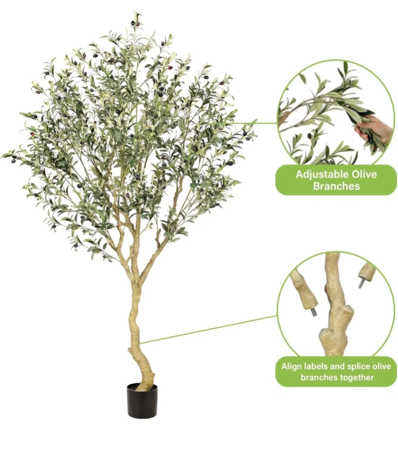 New Realead 7FT Artificial Olive Tree image indicator(6)