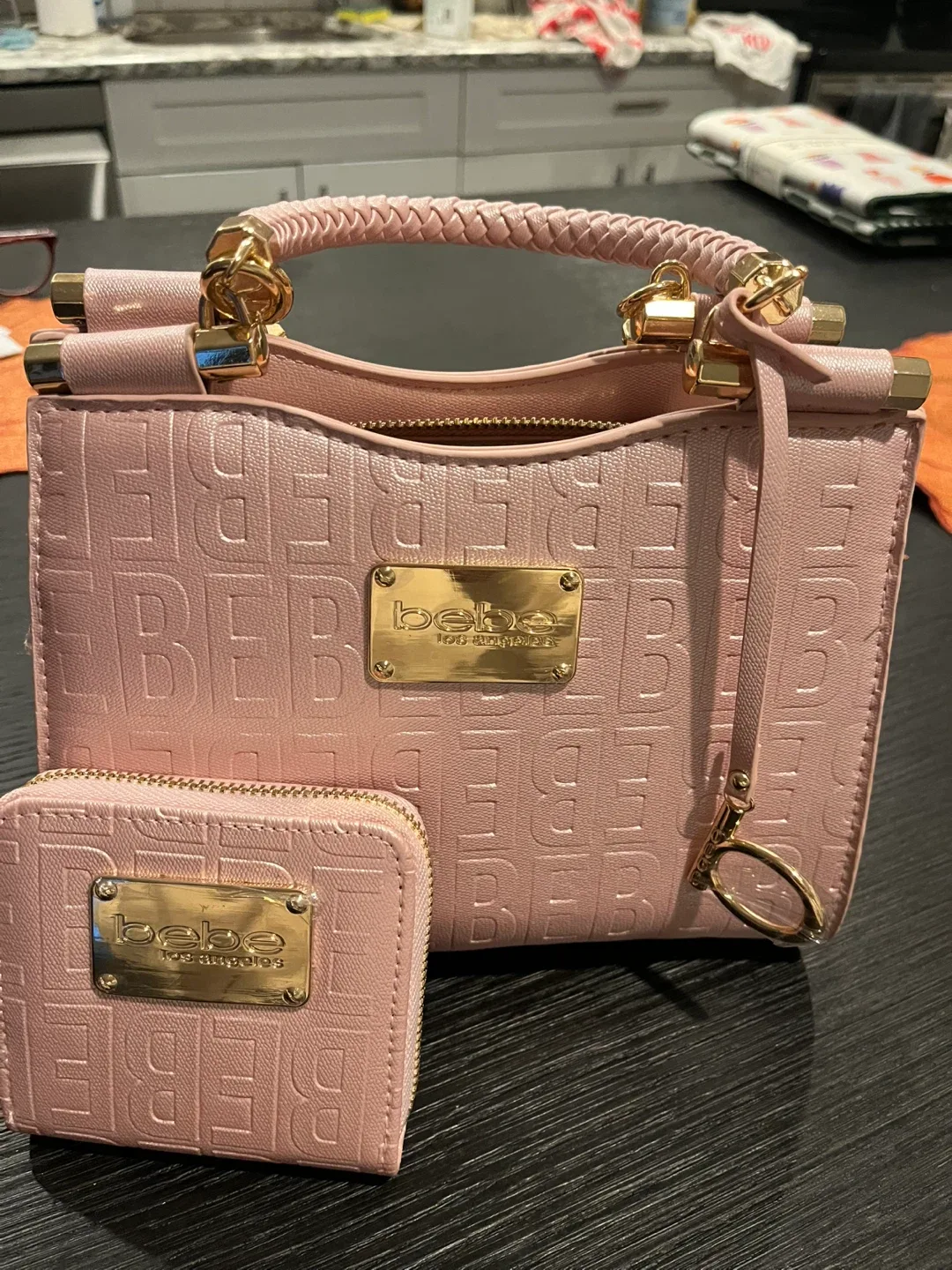 Bebe Los Angeles Pink Handbag & Wallet Set