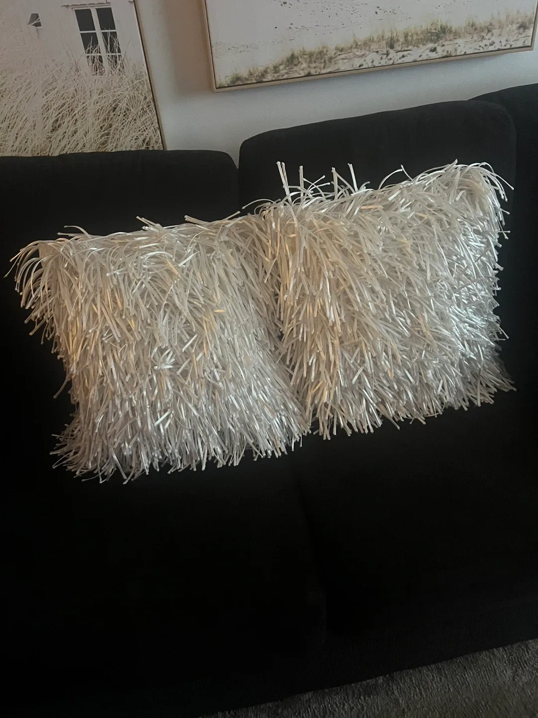 Decorative White Throw Pillows