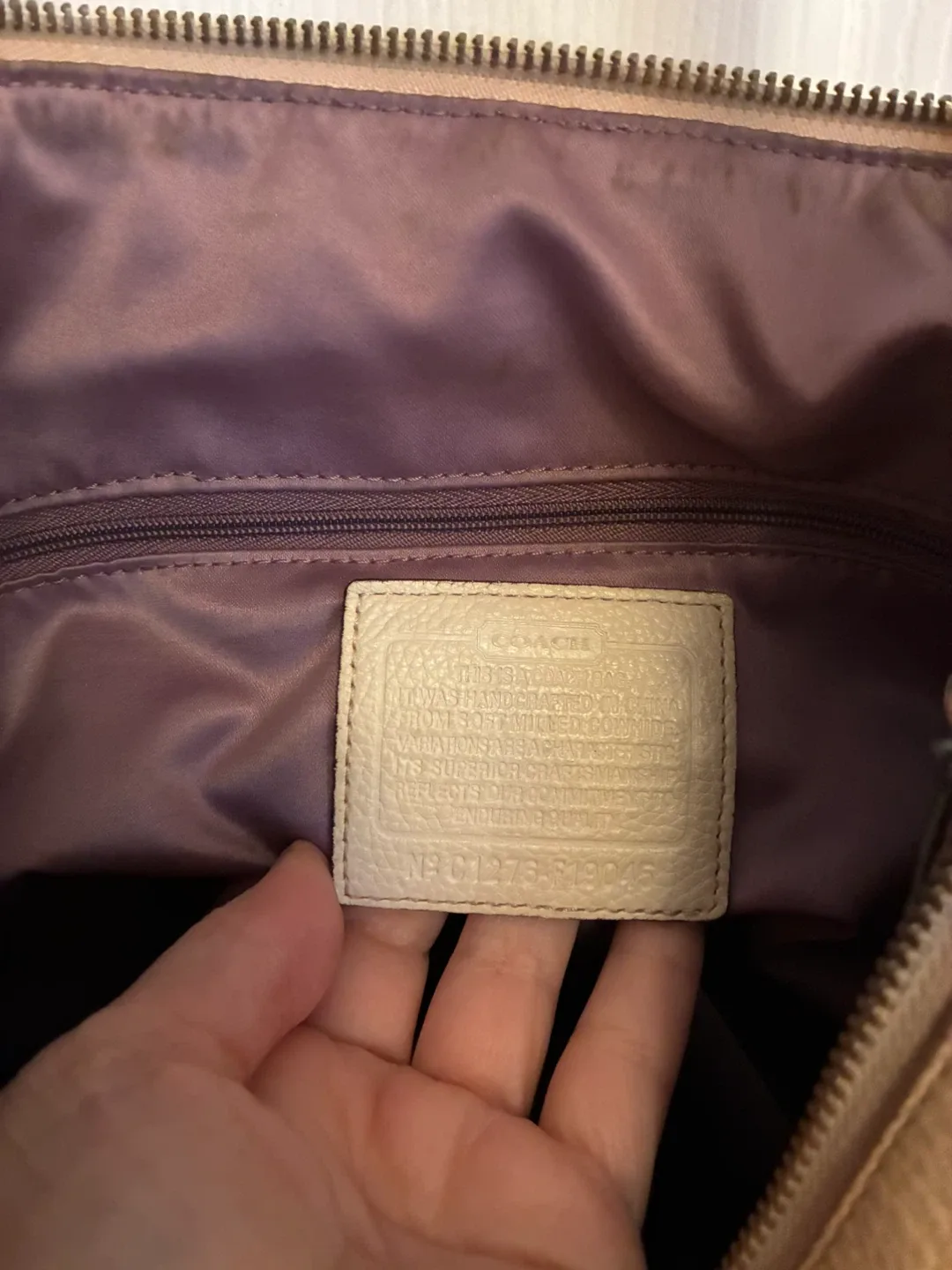 Coach Leather Shoulder Bag - Beige image indicator(5)