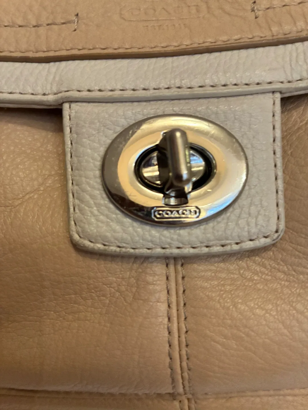 Coach Leather Shoulder Bag - Beige image indicator(3)