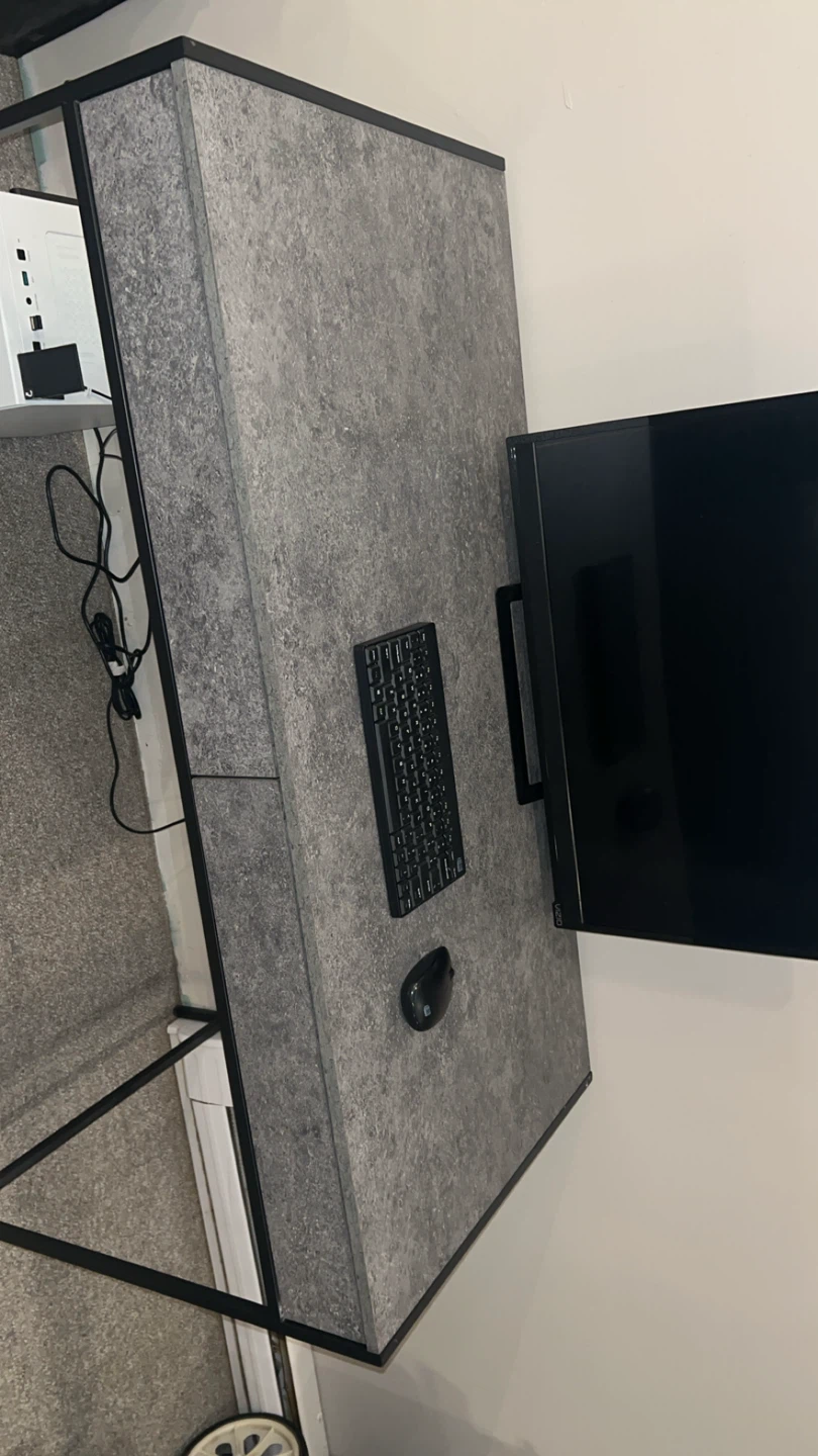 Grey (Stone) Computer Desk - 2 Drawers - photo 2