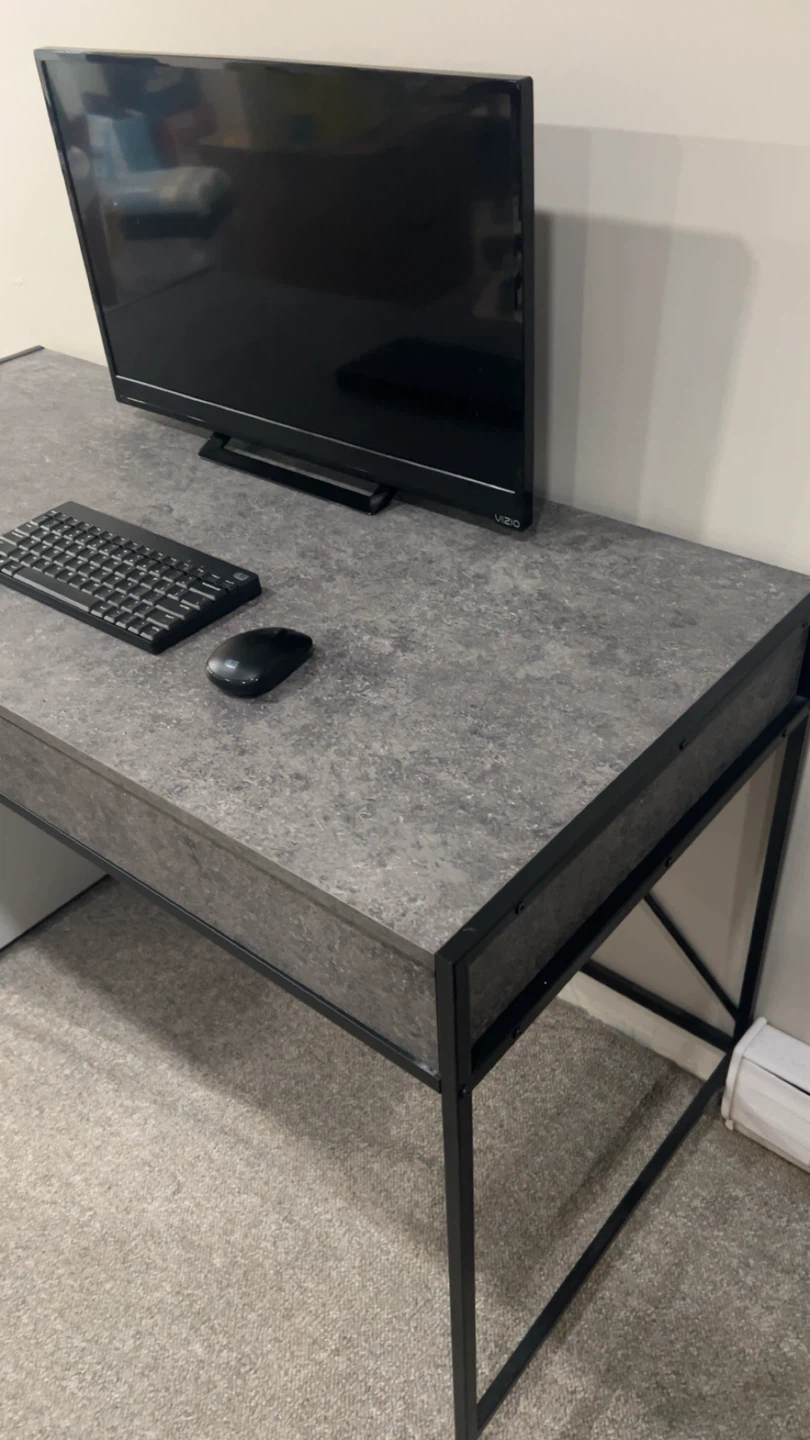 Grey (Stone) Computer Desk - 2 Drawers - photo 4