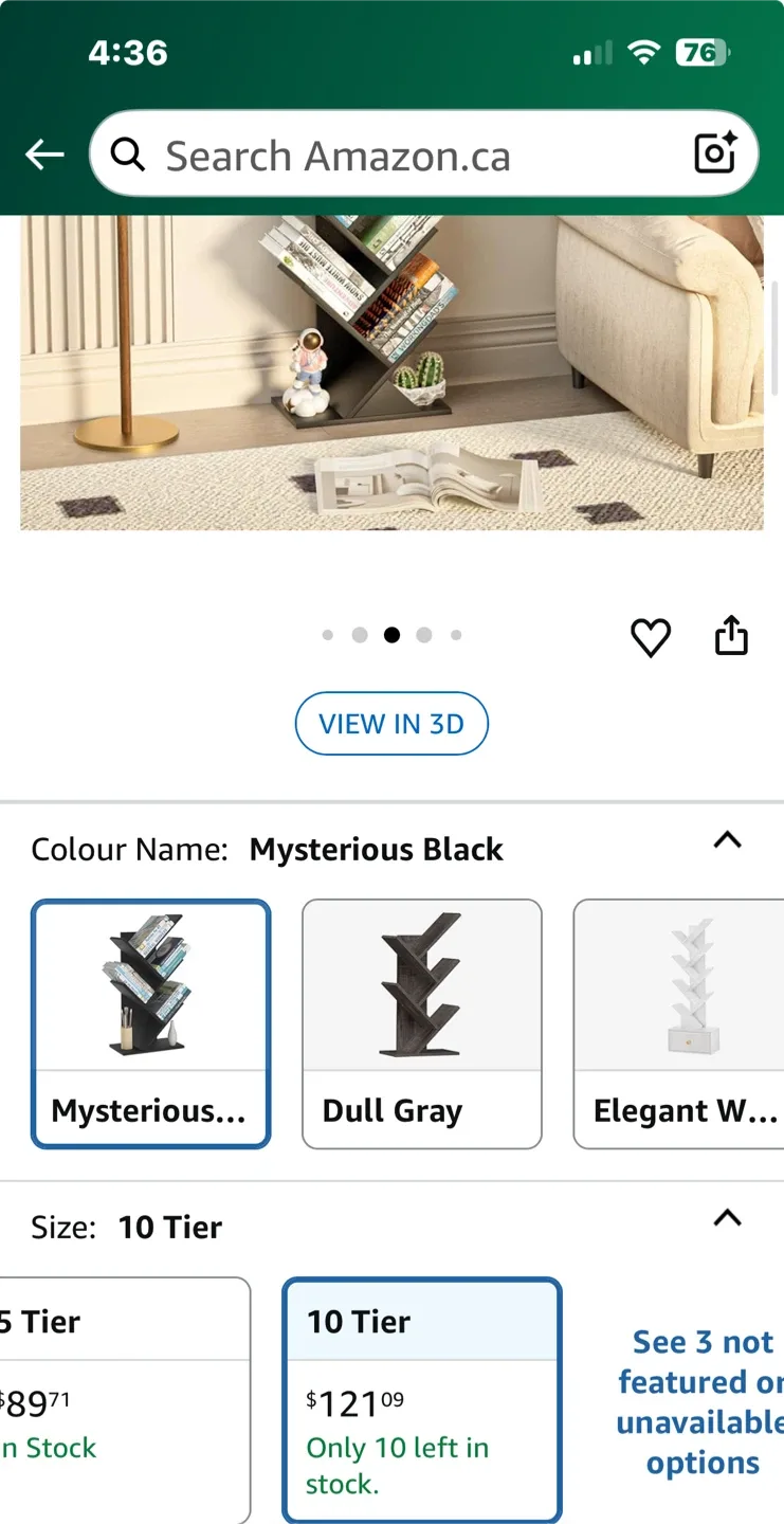 10-Tier Tree Bookshelf - Mysterious Black image indicator(4)