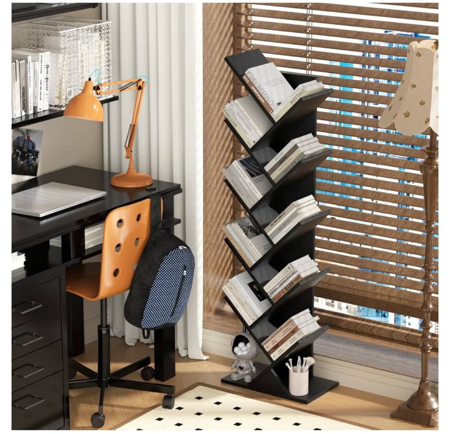 10-Tier Tree Bookshelf - Mysterious Black image indicator(5)