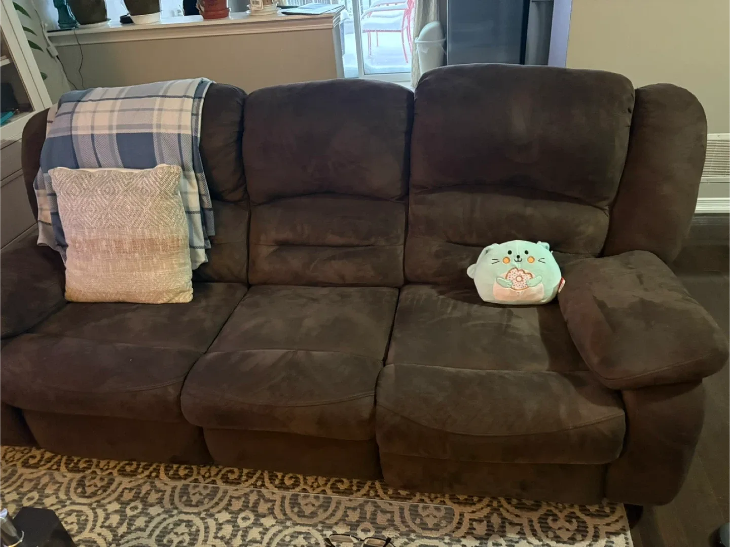 Brown Reclining Sofa