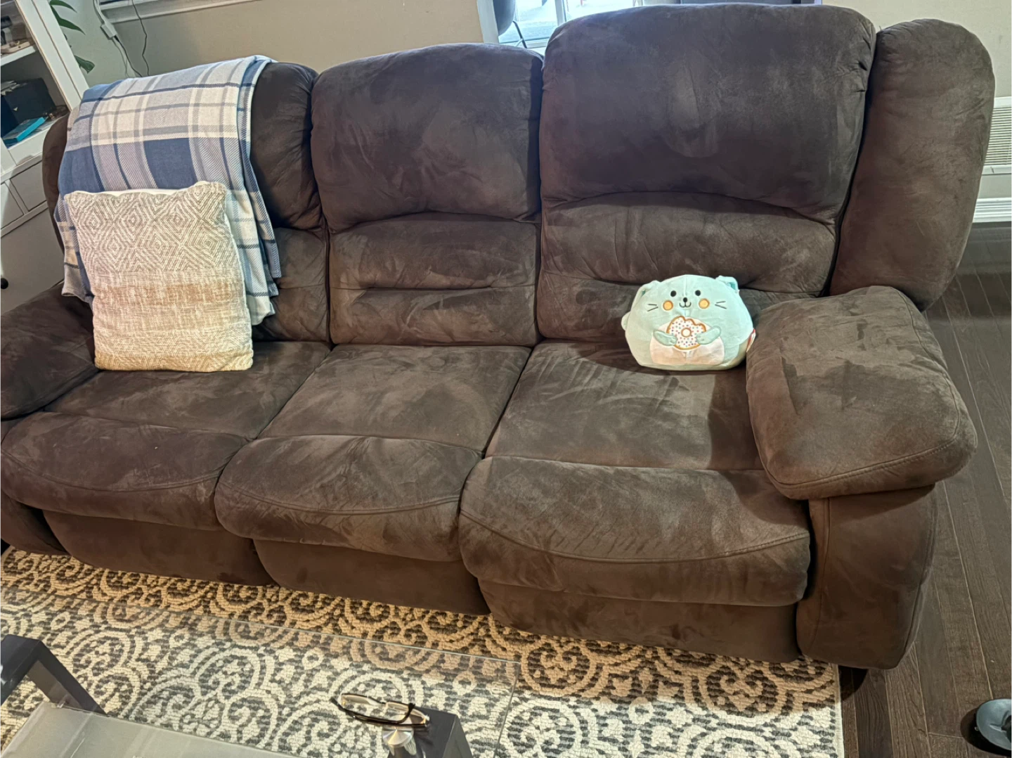 Brown Reclining Sofa - photo 2