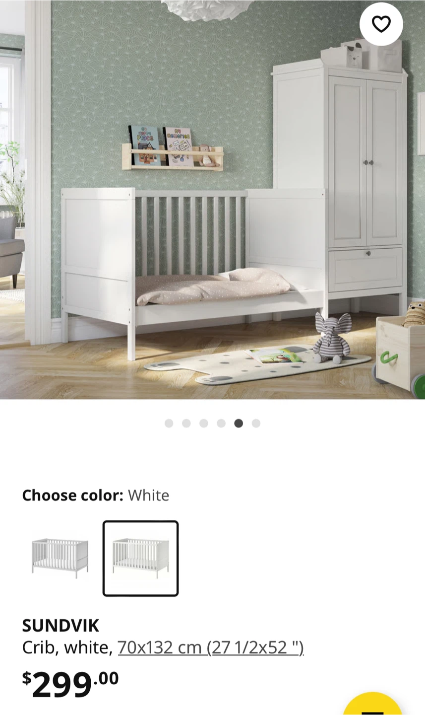 IKEA Sundvik White Crib (70x132 cm) - photo 3