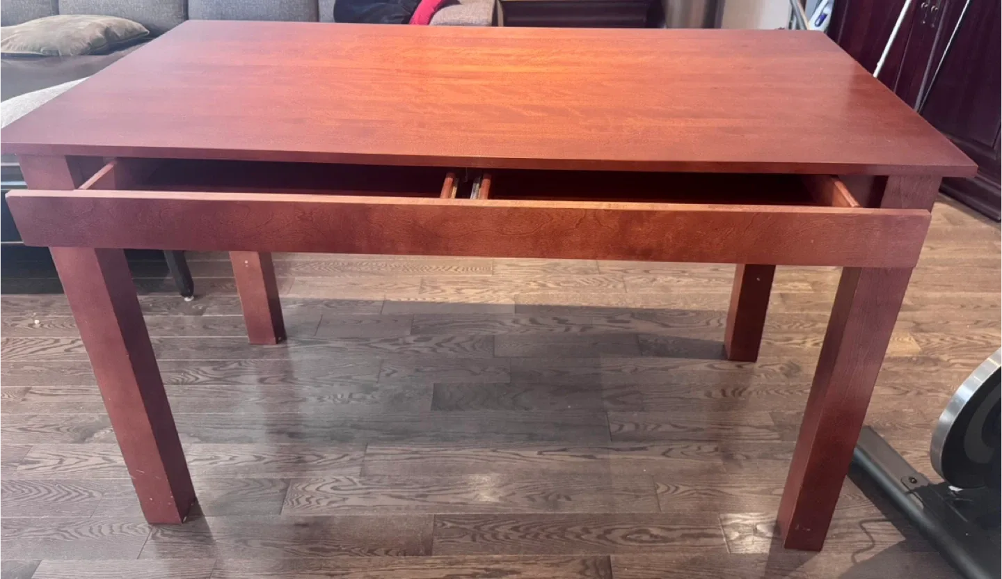 Wood solid maple kitchen harvest table image indicator(2)