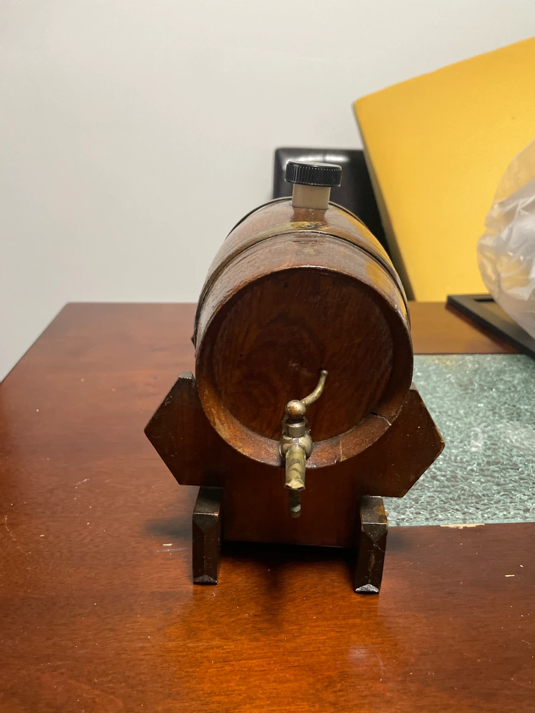 Miniature Wooden Barrel Dispenser - photo 2
