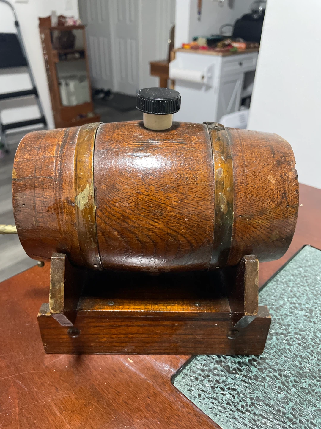 Miniature Wooden Barrel Dispenser