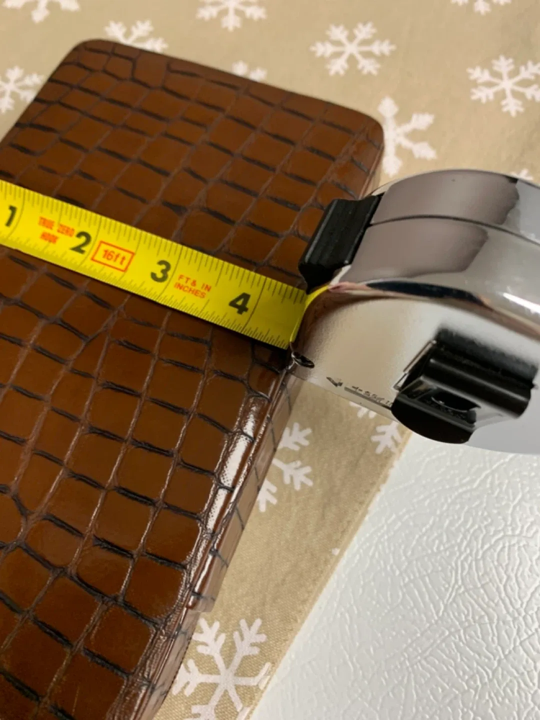 Brown Faux Croc Leather Jewelry Box🥕 image indicator(5)