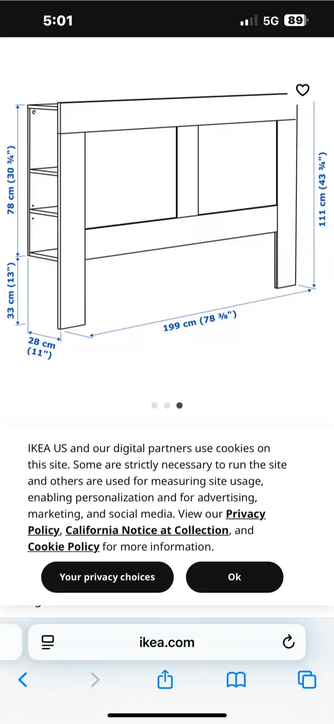 IKEA Brimnes Black Headboard - King image indicator(3)
