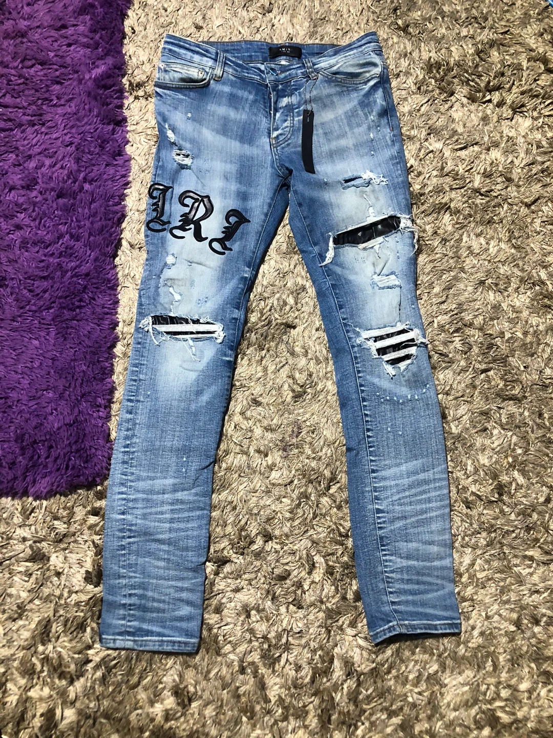 Amiri Distressed Denim Jeans, Size 32