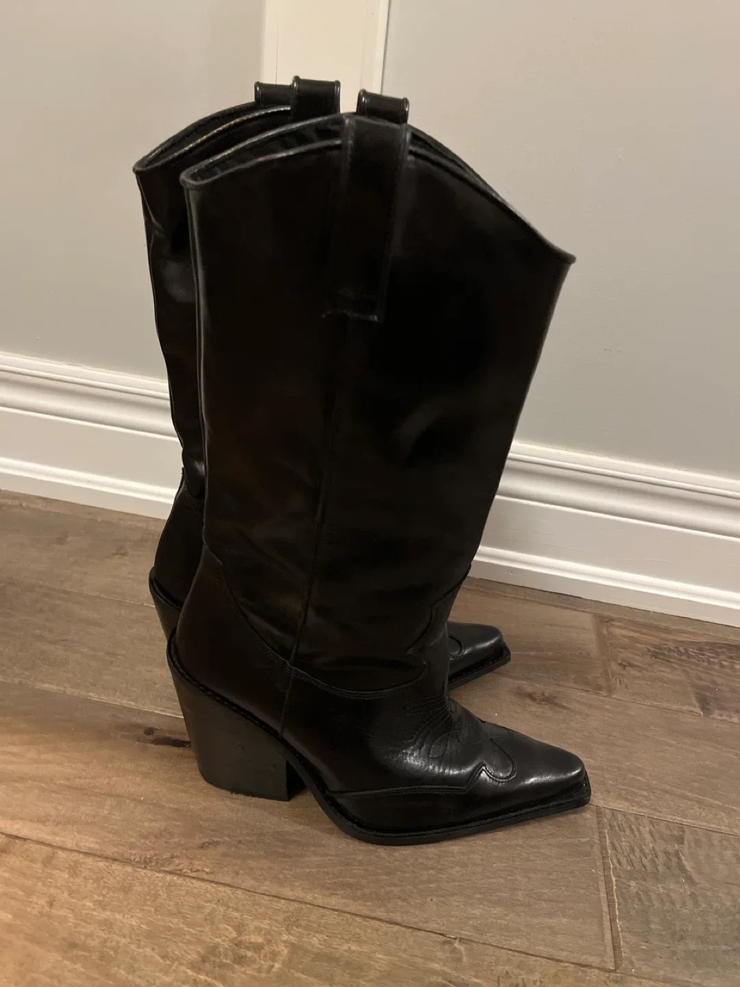 Black Cowboy Boots, Size 8 image indicator(4)