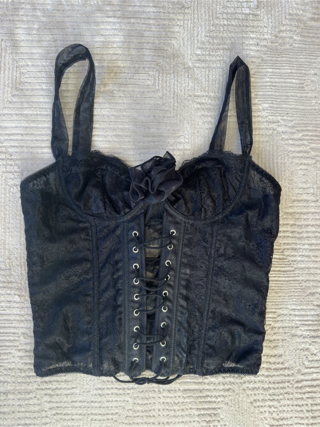 New Fashion Nova Black Lace Corset Top