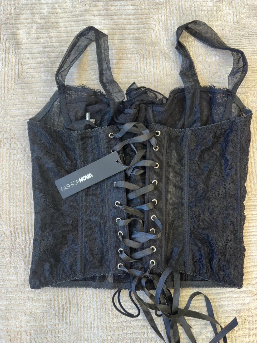 New Fashion Nova Black Lace Corset Top - photo 4