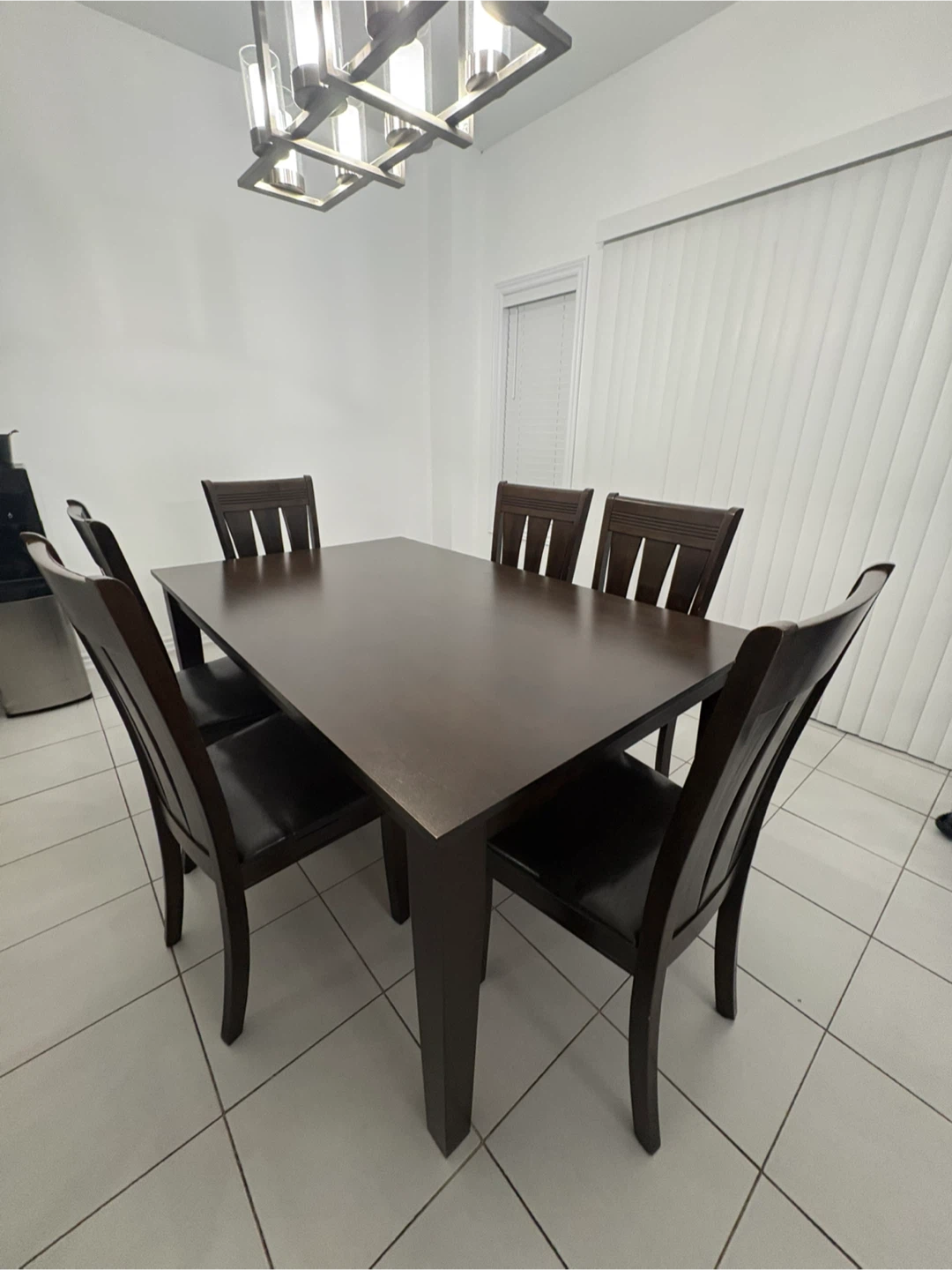 Table and six chairs