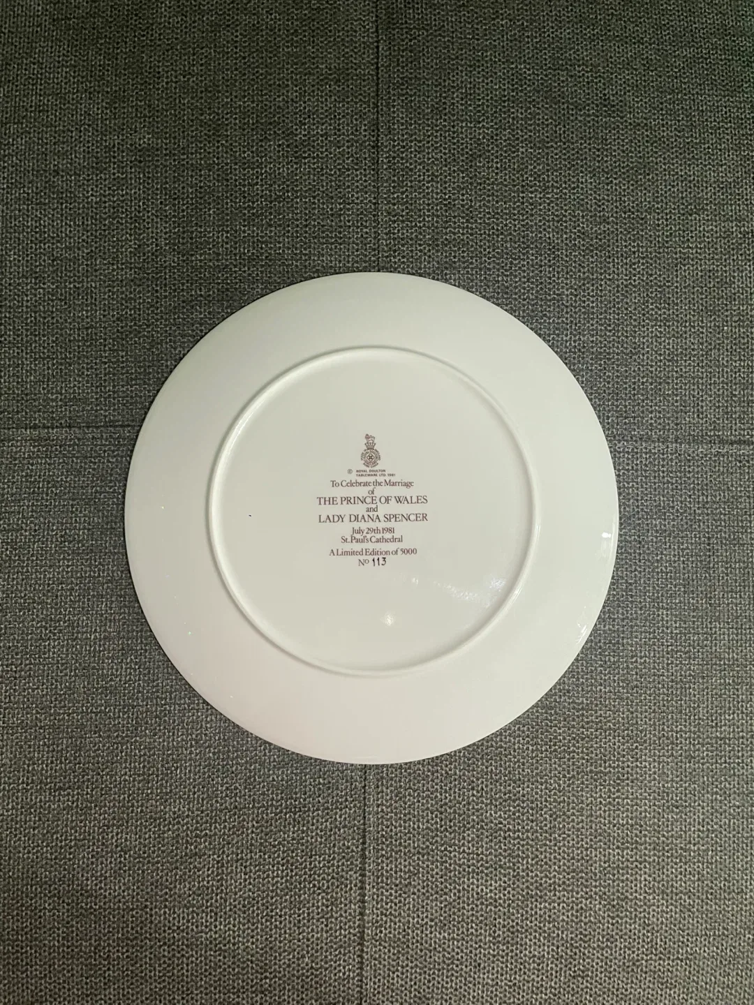 Royal Worcester Prince of Wales & Lady Diana Spencer Plate image indicator(2)