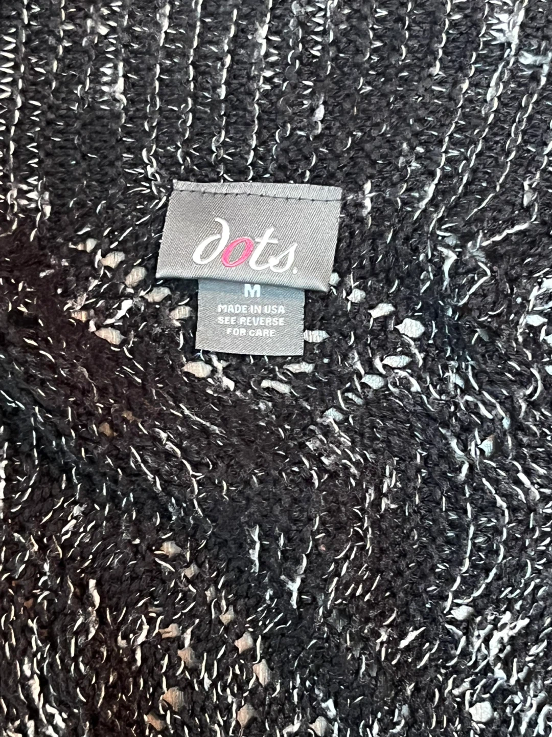 Dots Black Knit Cardigan Vest - Size M - photo 4