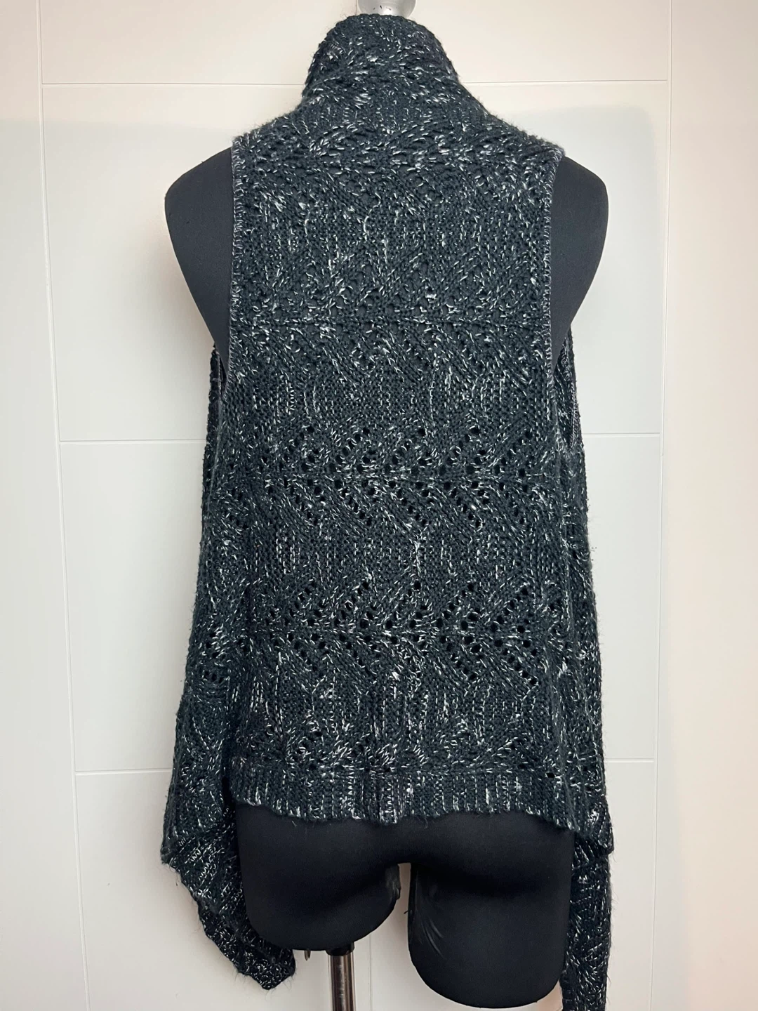 Dots Black Knit Cardigan Vest - Size M - photo 3