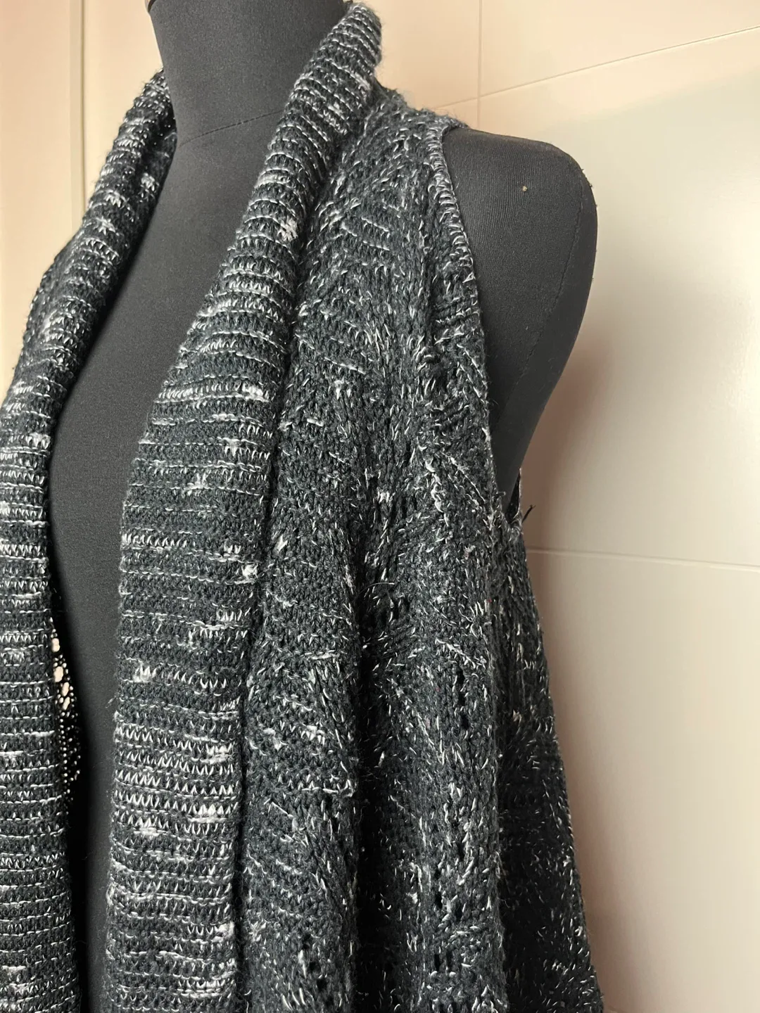 Dots Black Knit Cardigan Vest - Size M image indicator(2)