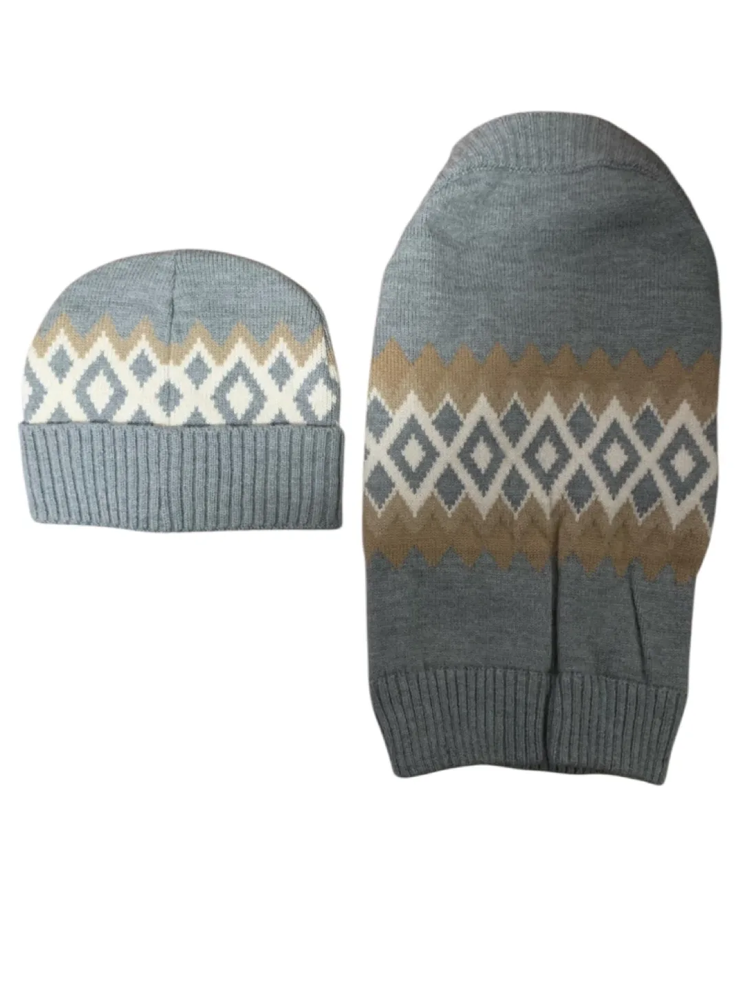 Pup & Me Set: Cuffed Toque and Dog Vest – Grey Pattern image indicator(4)