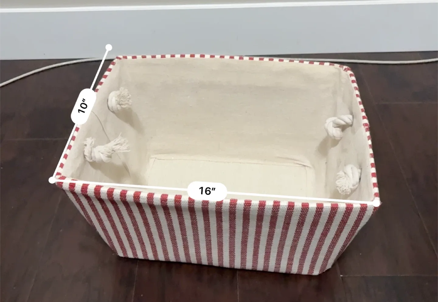 Striped Fabric Storage Basket - 16x10x6" image indicator(2)