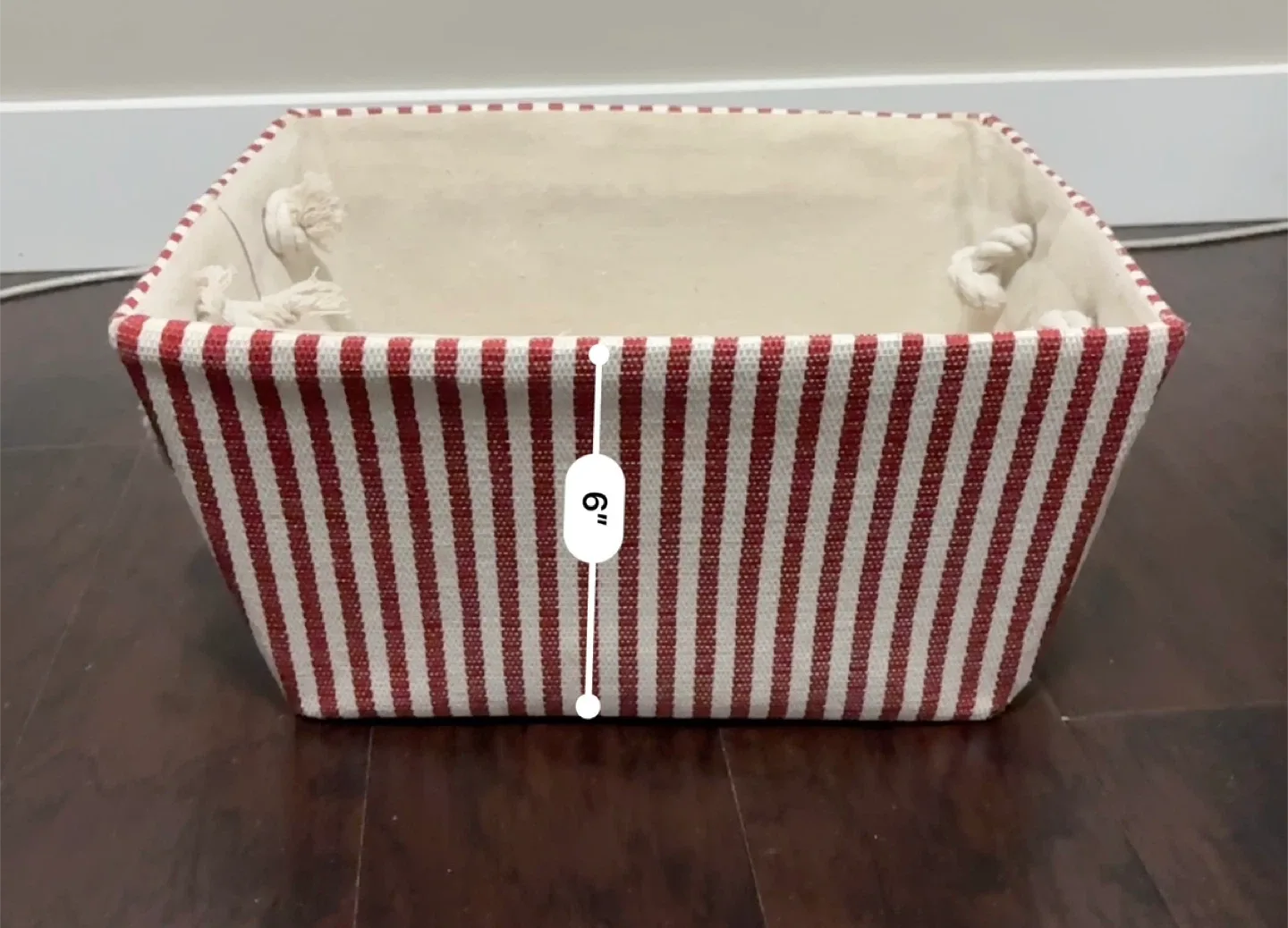 Striped Fabric Storage Basket - 16x10x6" image indicator(3)