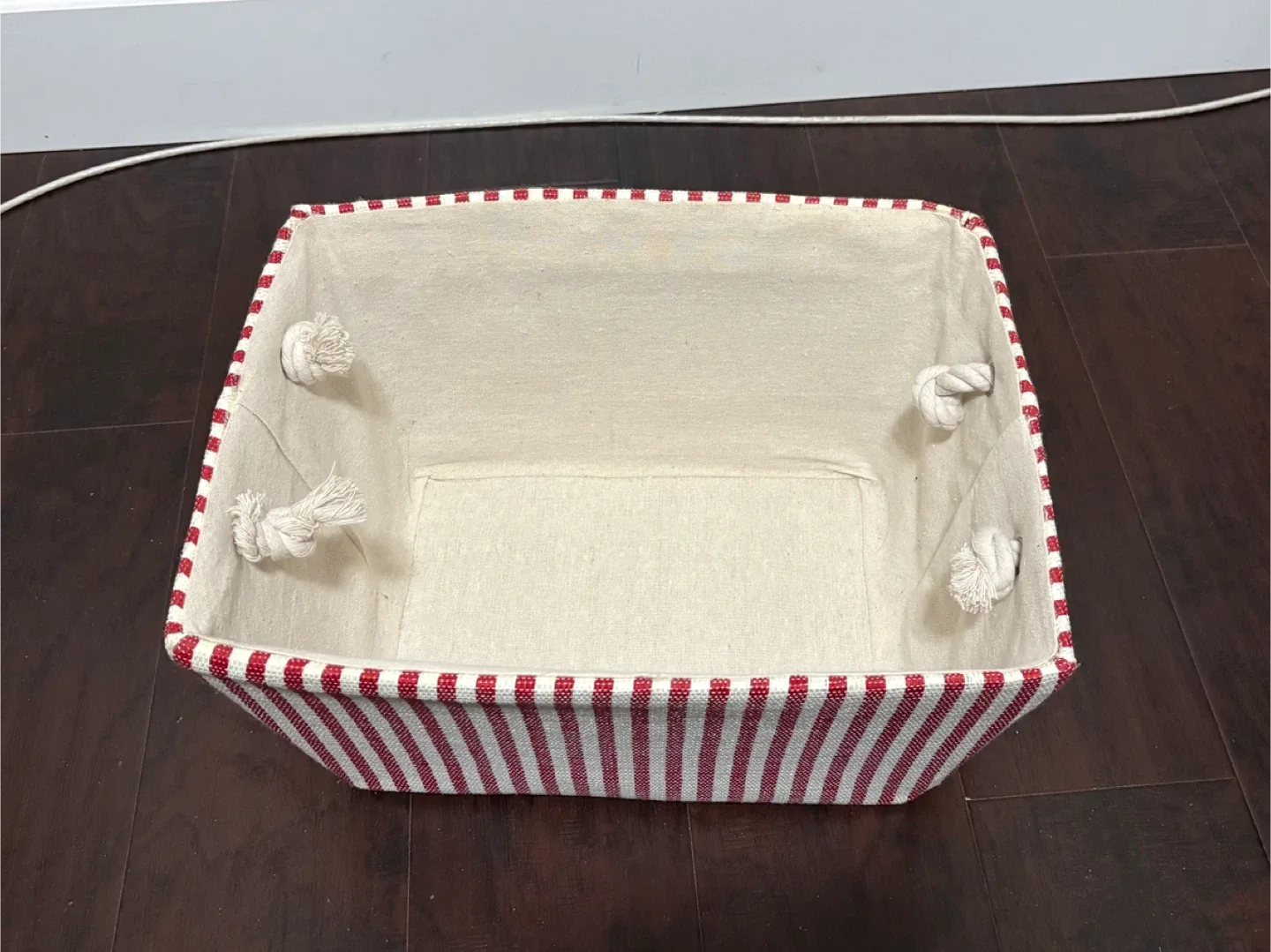 Striped Fabric Storage Basket - 16x10x6" image indicator(4)