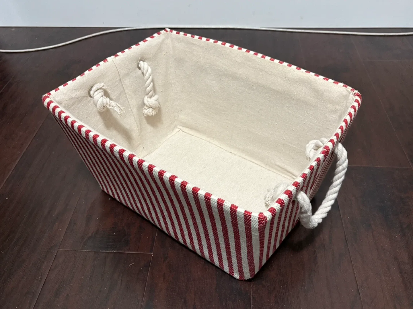 Striped Fabric Storage Basket - 16x10x6" image indicator(5)