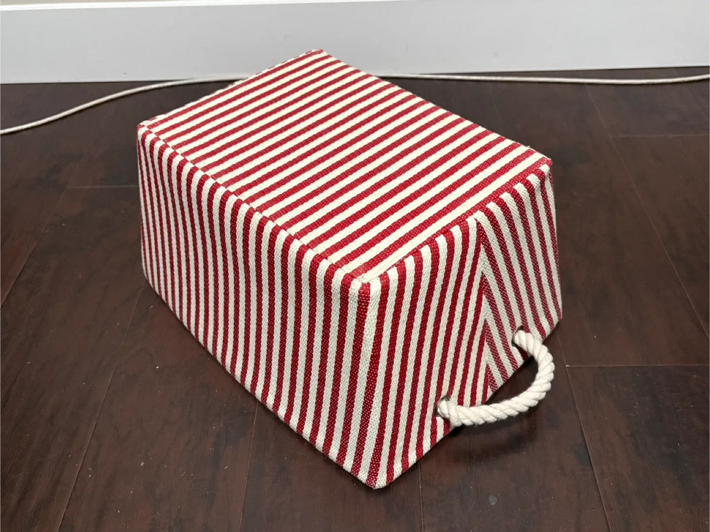 Striped Fabric Storage Basket - 16x10x6" image indicator(6)