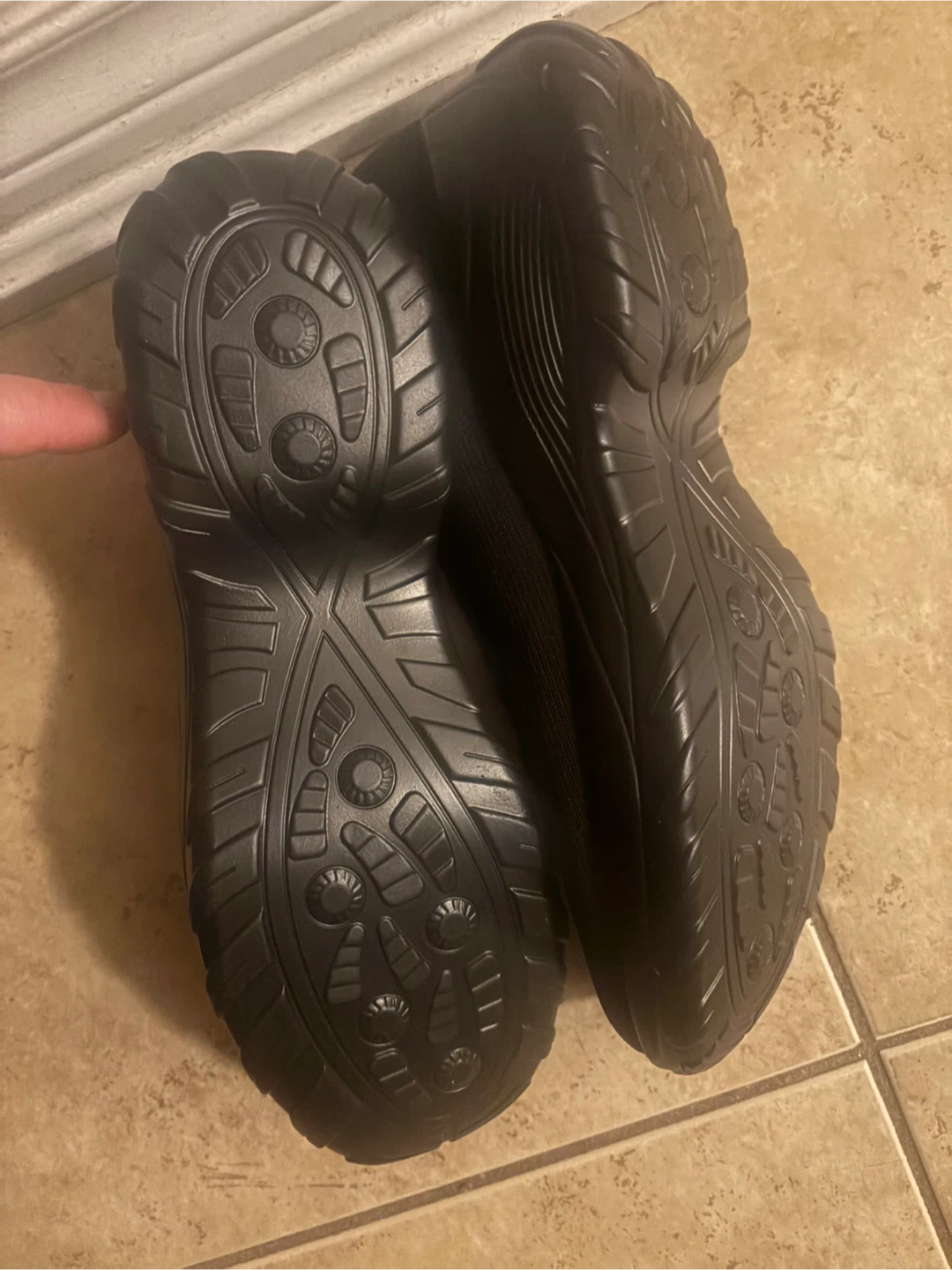Black Slip-on Shoes comfort wear  size 10 - photo 2