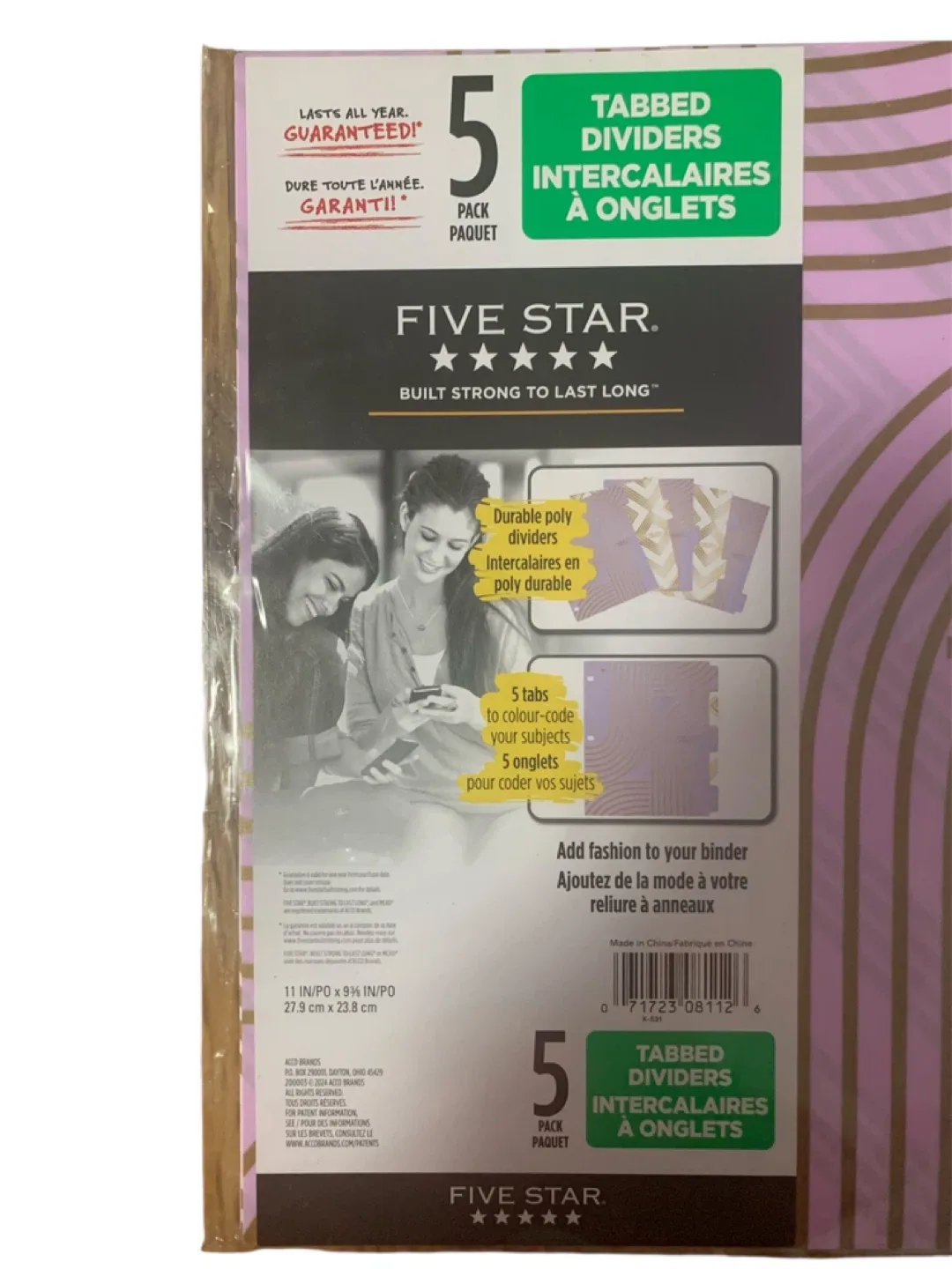 Five Star Style 5-Tab Poly Dividers image indicator(2)