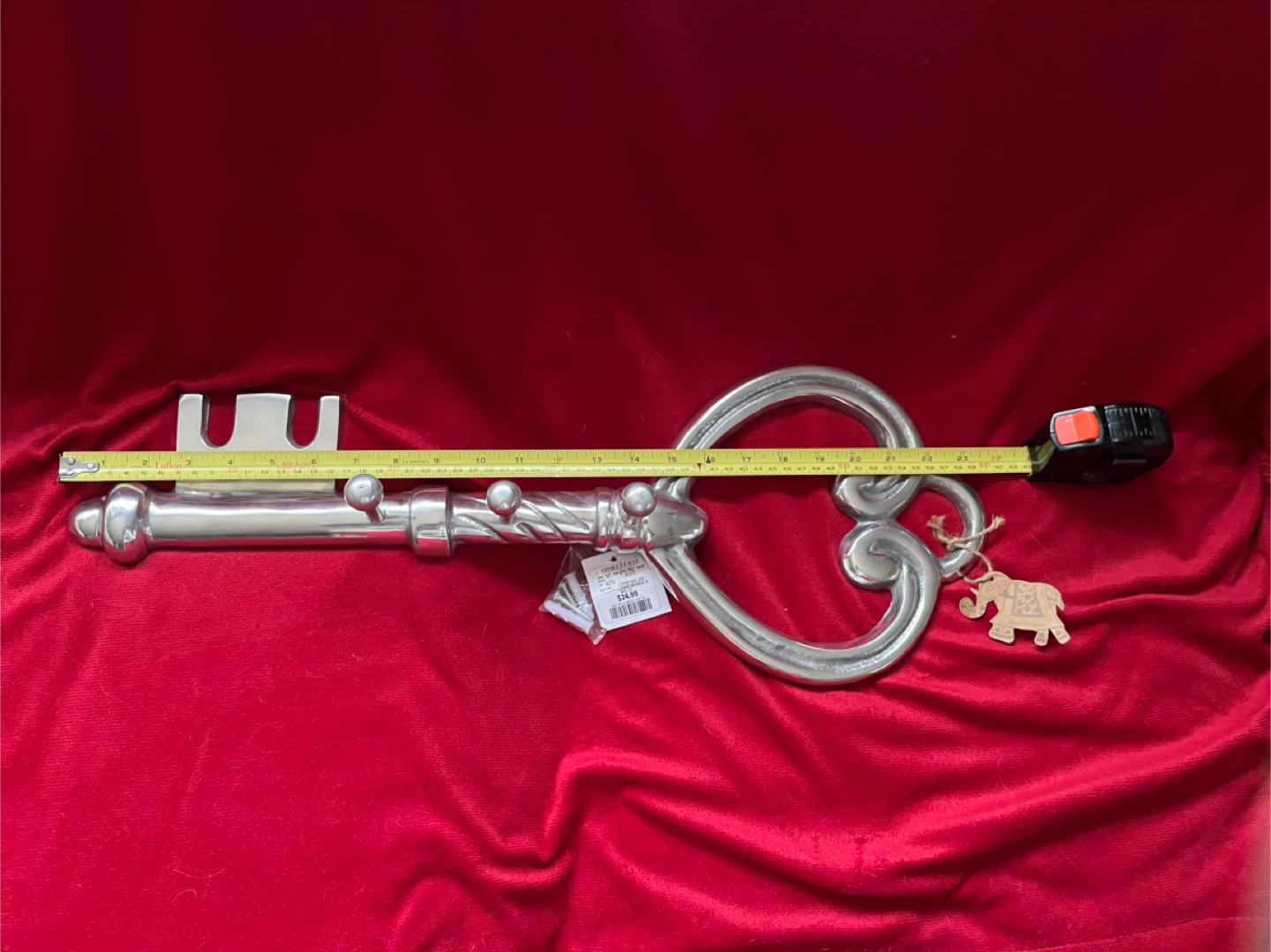 Silver Metal Key Wall Decor with Hooks - photo 2