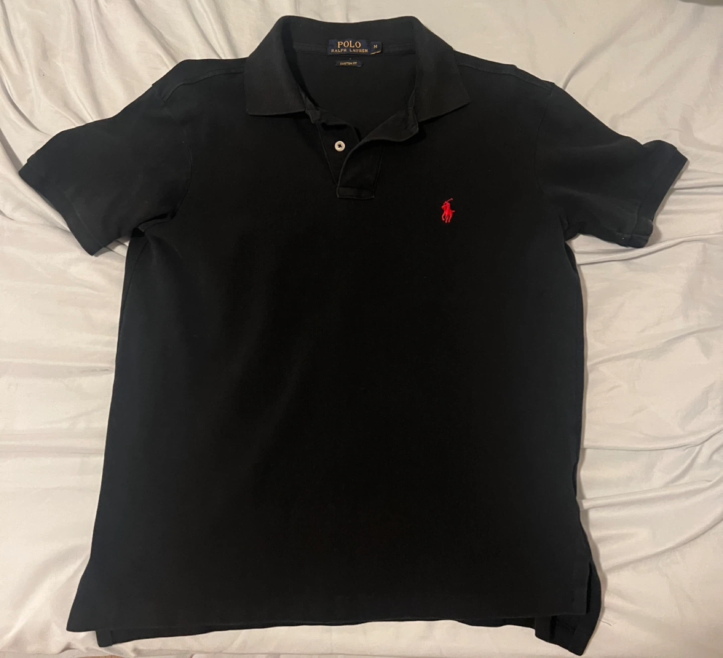 Polo Ralph Lauren Black Custom Fit Polo - M