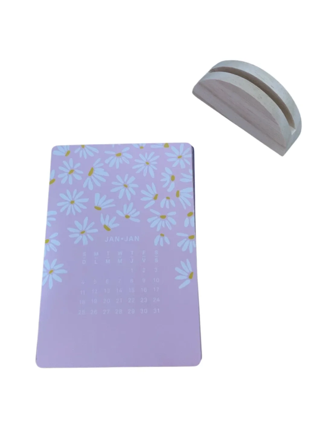 Floral Perpetual Desk Calendar with Wooden Stand image indicator(4)