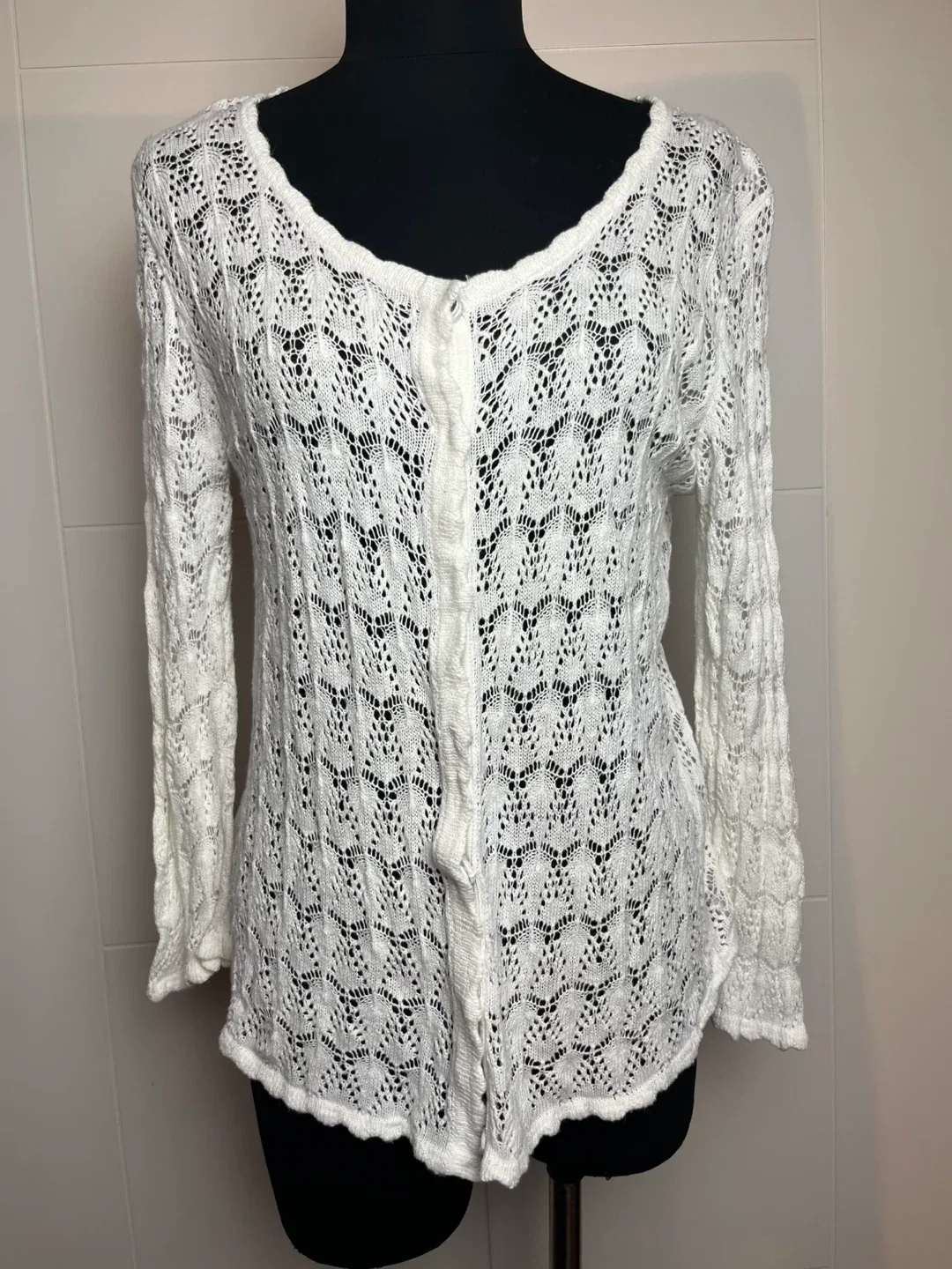 White Knit Cardigan Size S