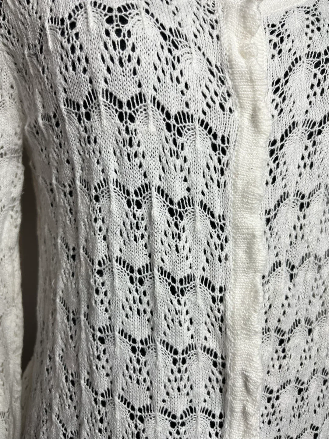 White Knit Cardigan Size S image indicator(2)