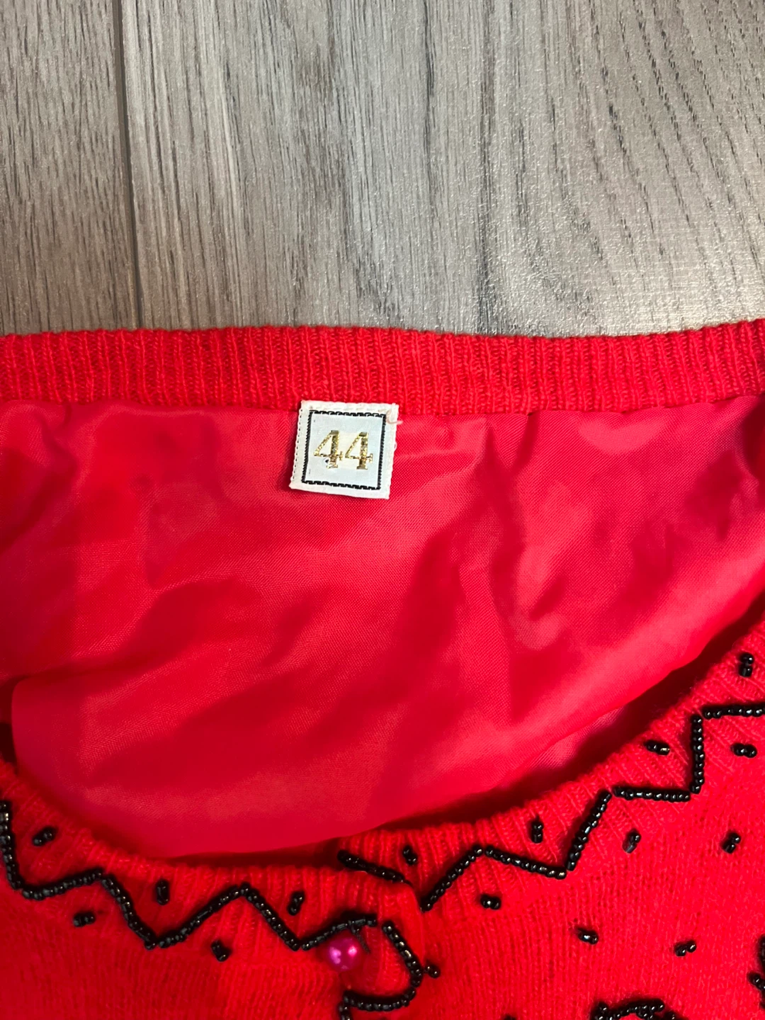 Red Beaded Cardigan - Size 44 - photo 5