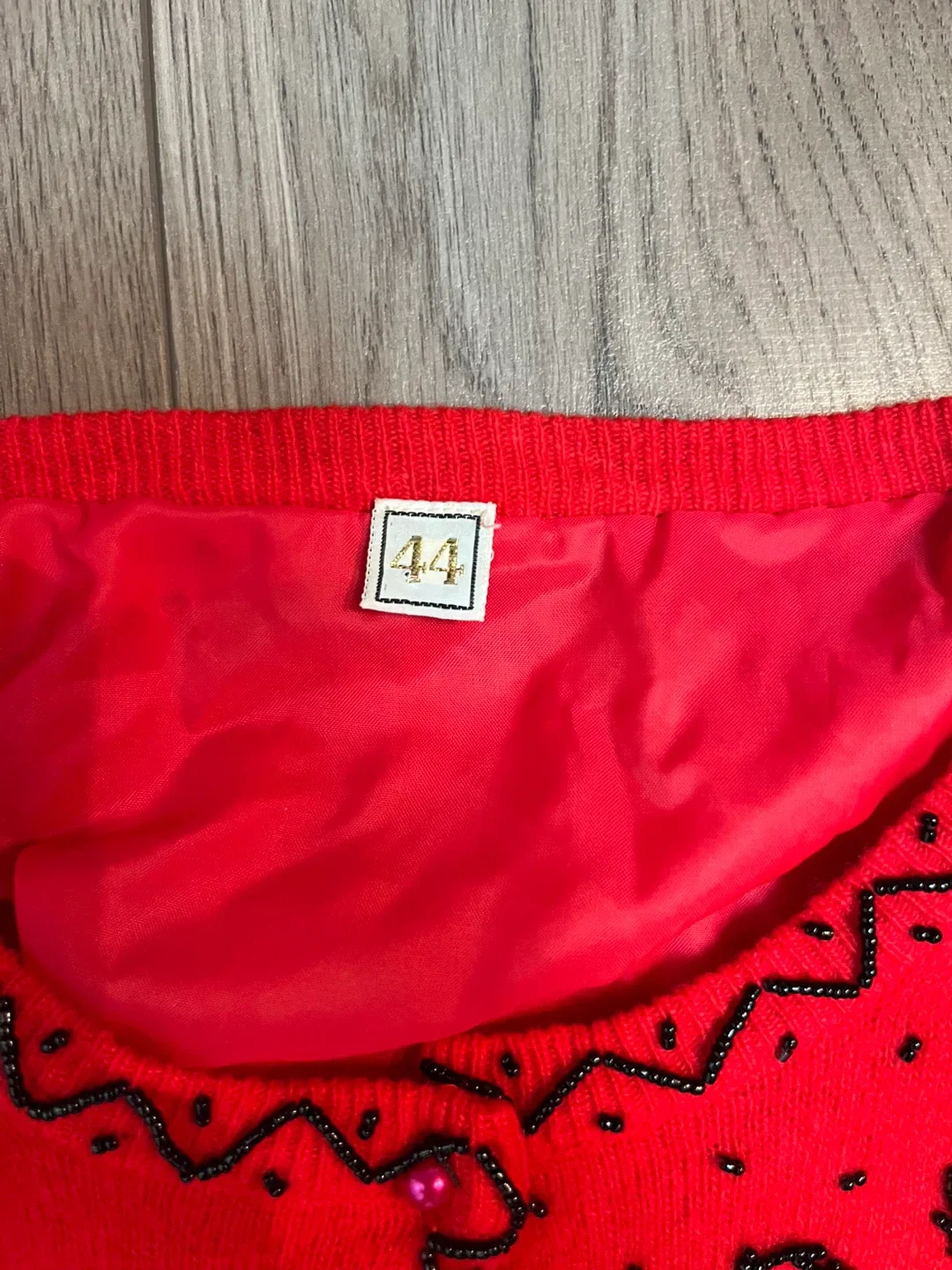 Red Beaded Cardigan - Size 44 image indicator(5)