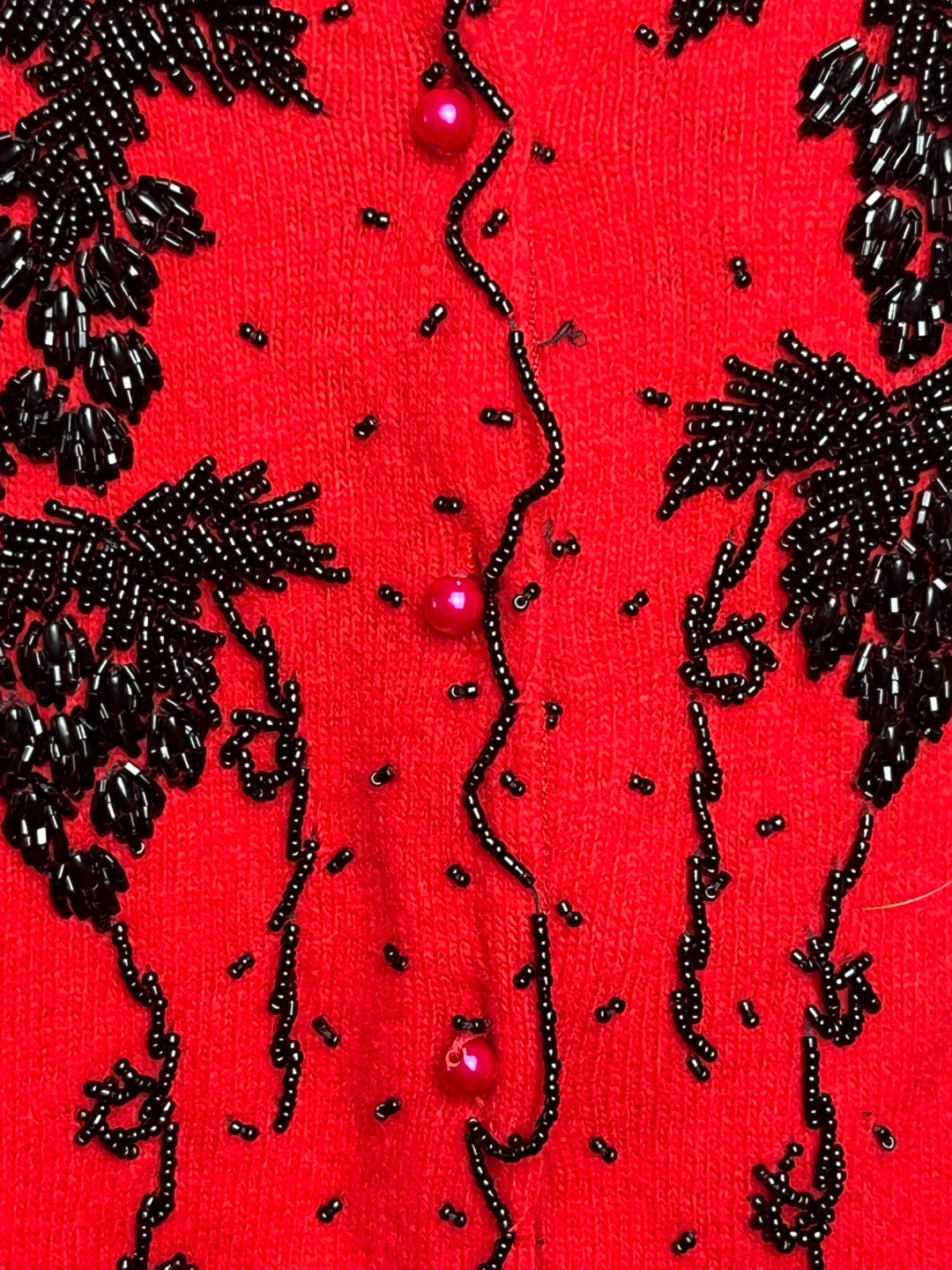 Red Beaded Cardigan - Size 44 - photo 2